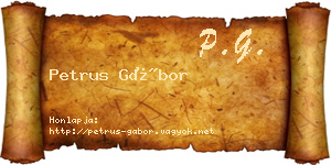 Petrus Gábor névjegykártya
