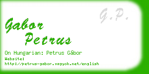 gabor petrus business card